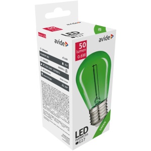 Avide Dekor LED Filament fényforrás 0.6W E27 Zöld Dekor LED
