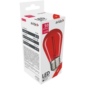 Avide Dekor LED Filament fényforrás 0.6W E27 Piros Dekor LED