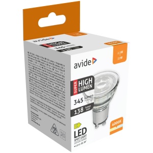 Avide LED Spot Alu+plastic 4W GU10 CW 6400K Szpot