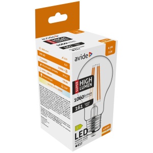 Avide LED Filament Globe 6.6W E27 A60 NW 4000K Super High Lumen Gömb