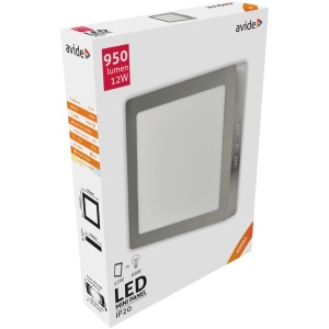 Avide LED Falra Szerelhető Négyzetes Mennyezeti Lámpa ALU Szatén Nikkel 12W NW 4000K Négyzetes