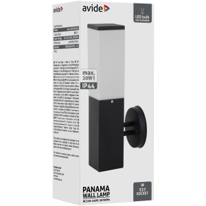 Avide kültéri fali lámpa Panama 1xE27 IP44 fekete Fali lámpa