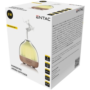 Entac Aromaterápiás Párásító Fa mintázat RGB Hangulatvilágítással 400ml 8W Párásító